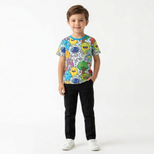 Cartoon Print Cotton T-Shirt
