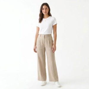 Linen Wide-Leg Trousers