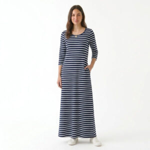 Striped Cotton Maxi Dress